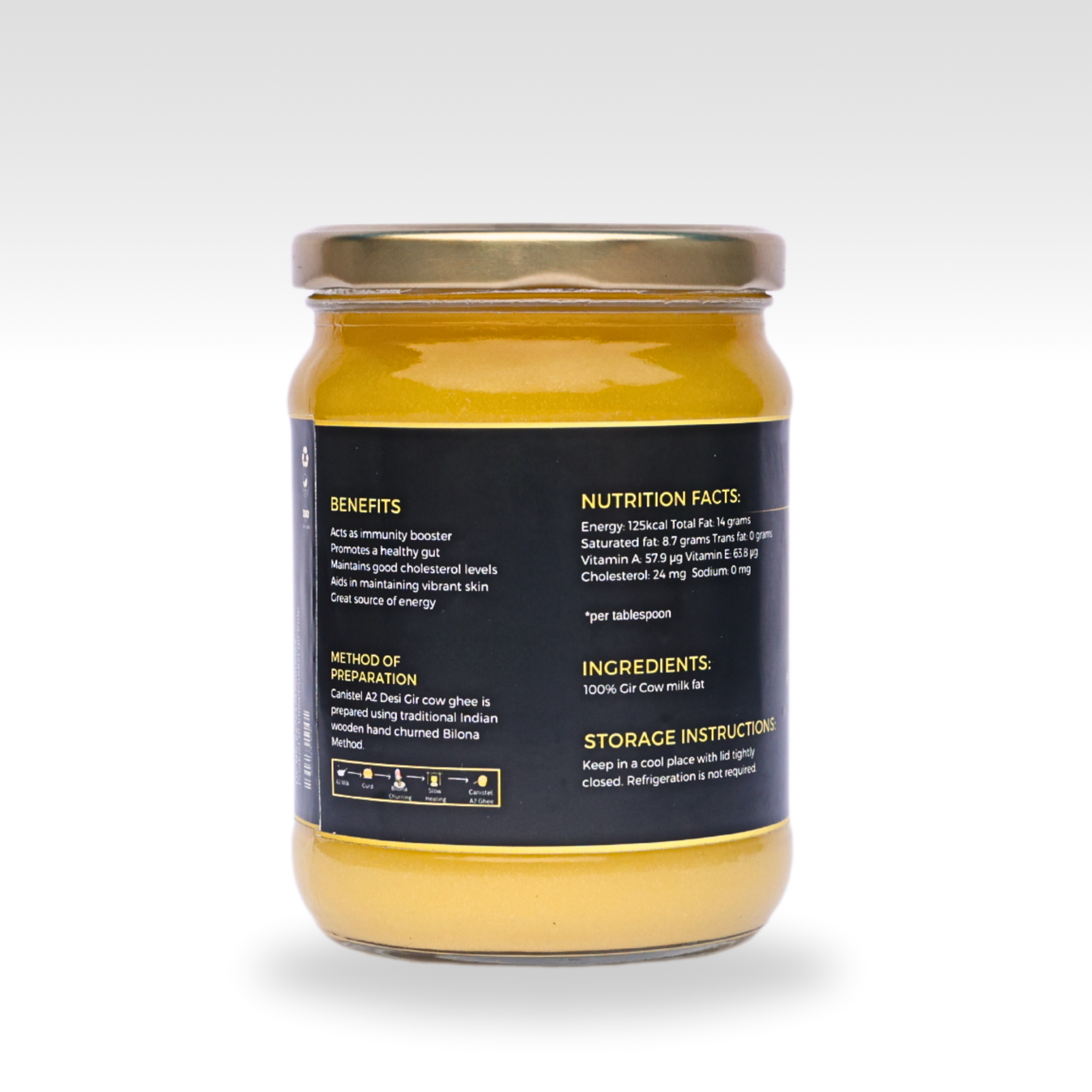Canistel A2 Desi Gir Cow Ghee | Traditional Bilona Churned | 100% Natural - canistelindia