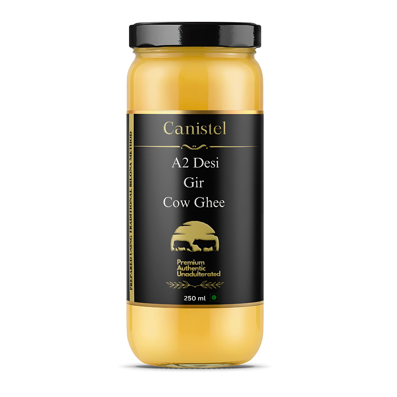 Canistel A2 Desi Gir Cow Ghee | Traditional Bilona Churned | 100% Natural 250ml - canistelindia