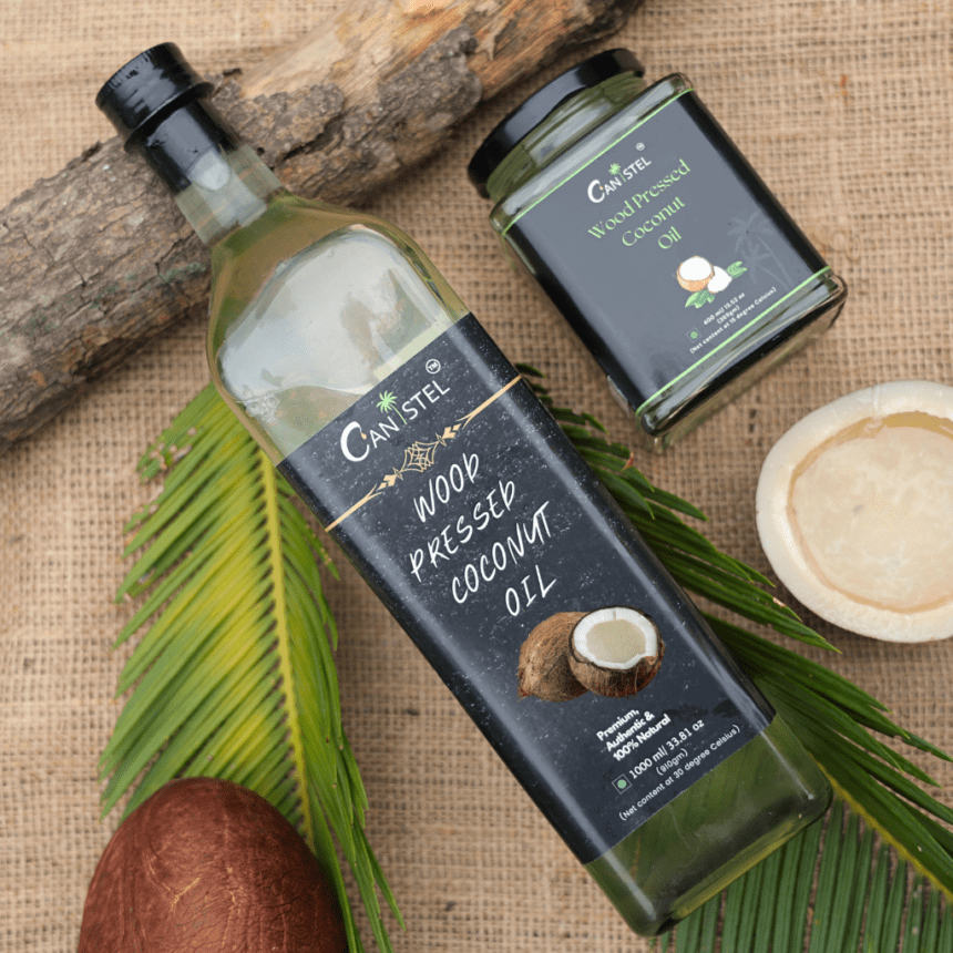 Image of Combo of Wood Pressed Black Mustard and Coconut Oil – 1 Litre - canistelindia