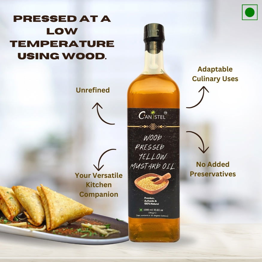 Combo of Wood Pressed Yellow Mustard and Groundnut Oil – 1 Litre - canistelindia