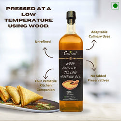 Image of Combo of Wood Pressed Yellow Mustard and Groundnut Oil – 1 Litre - canistelindia