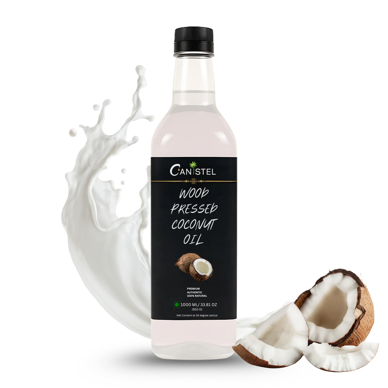 Image of Wood Pressed Coconut Oil (1Litre Glass Bottle) | Natural Coconut Oil