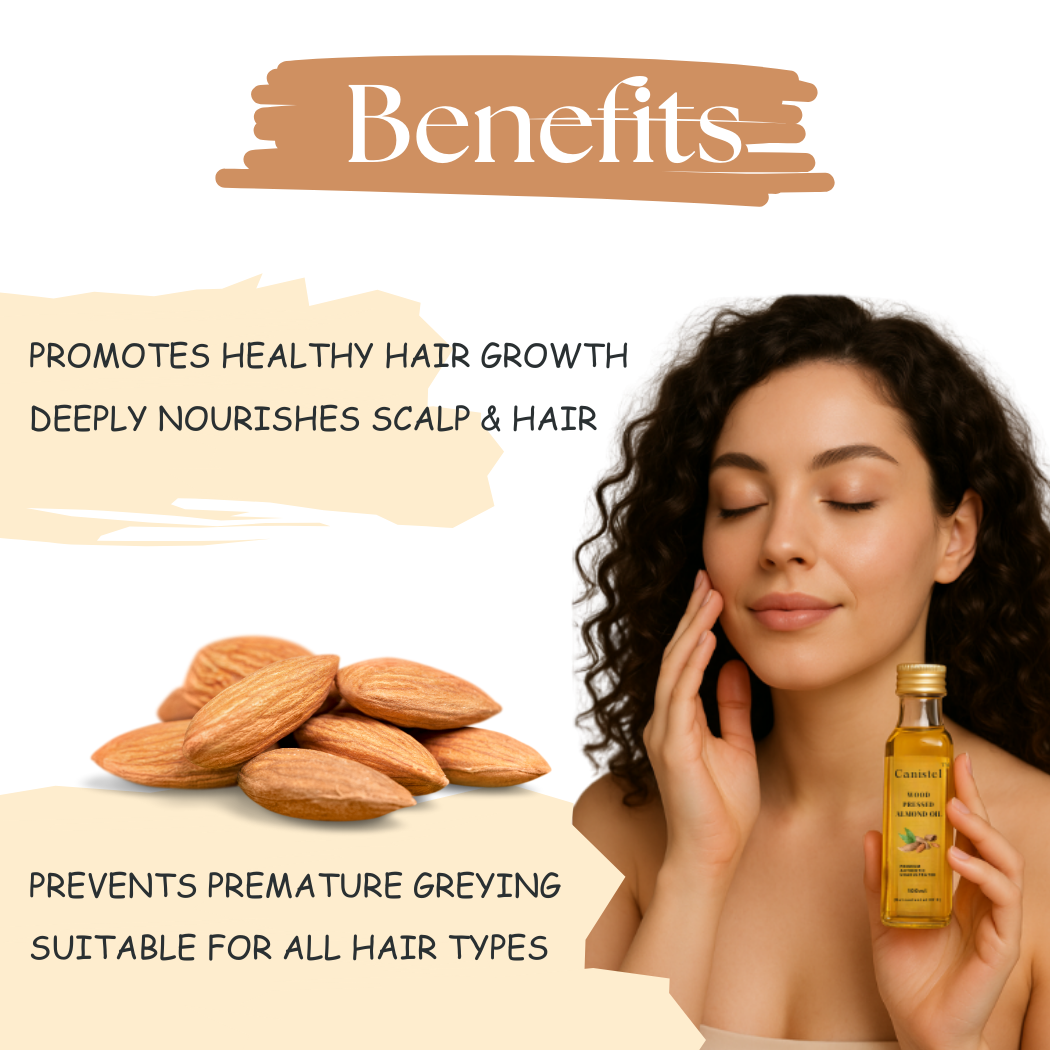 Image of Wood Pressed Almond Oil | Pure & Natural Extract | Virgin Roghan Badam | 100 ml