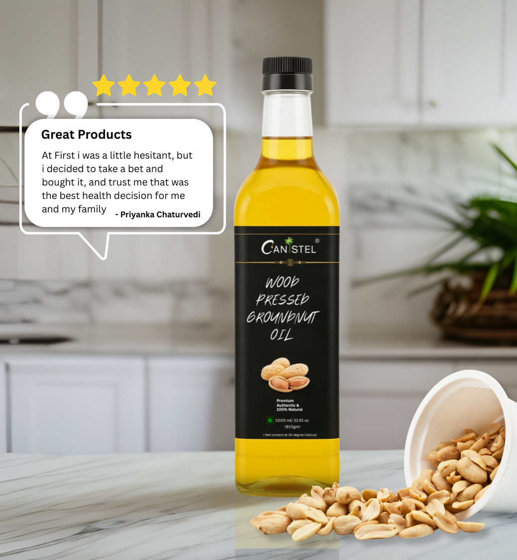 Wood Pressed Groundnut Peanuts Oil 1 Litre | Natural | Chemical-Free