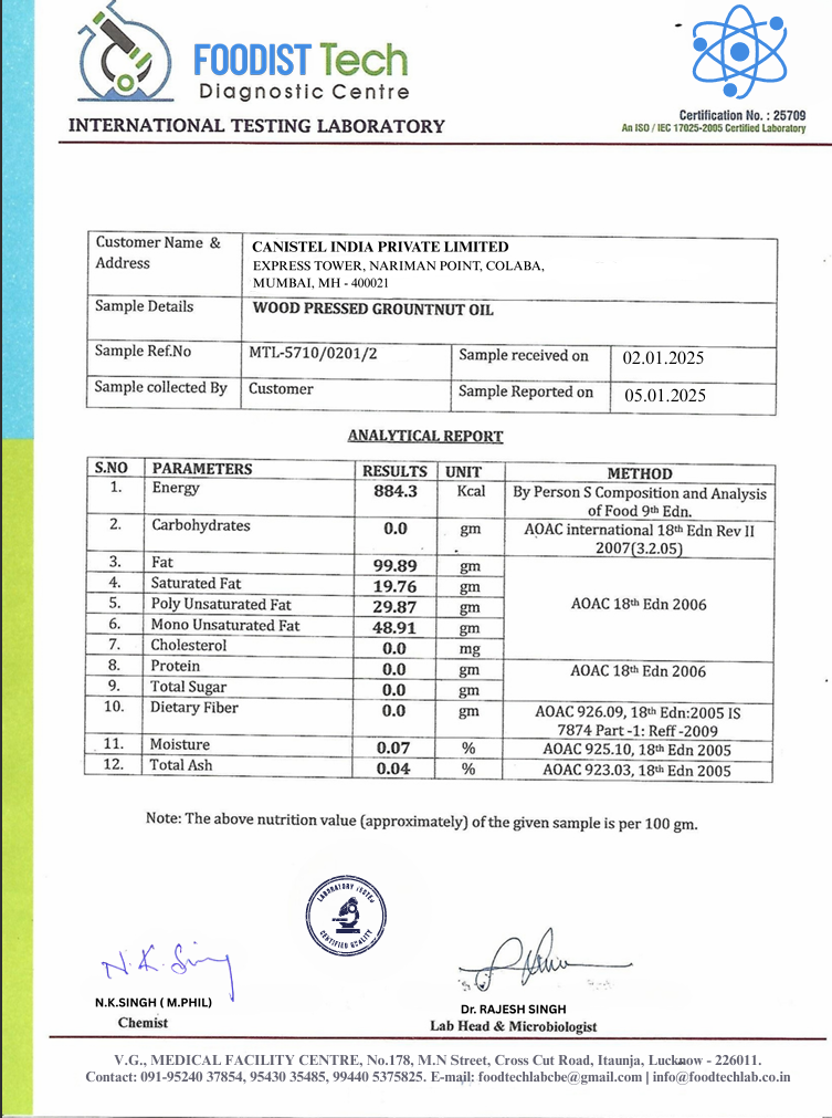 Image of Combo of Wood Pressed Yellow Mustard and Groundnut Oil – 1 Litre