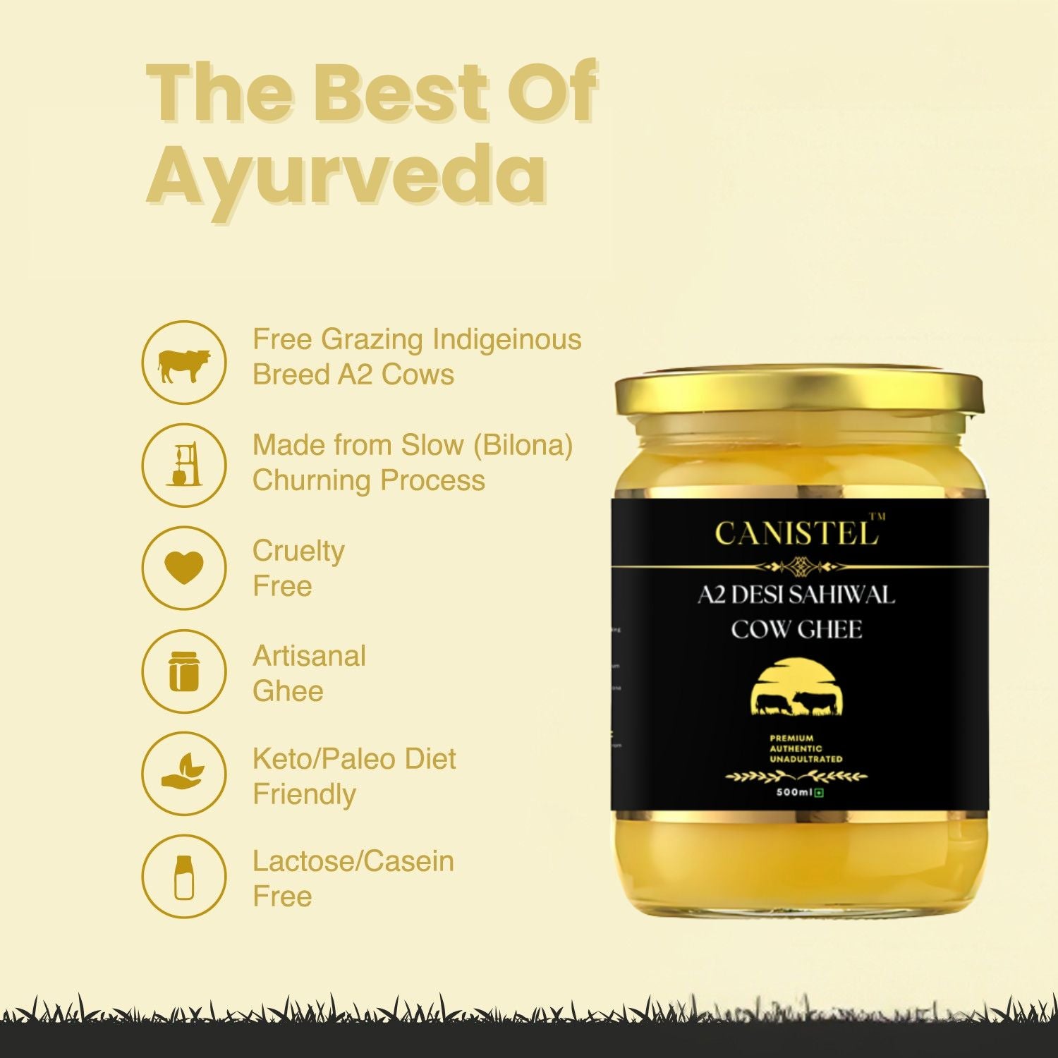 Image of A2 Desi Gir Cow & Sahiwal Cow Ghee Combo | Traditional Bilona Churned (Pack of 2)