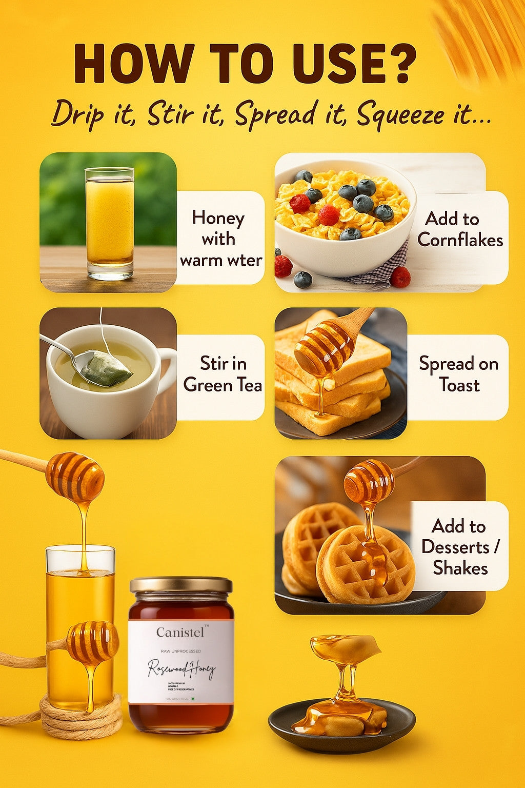 Image of Combo Rosewood Honey & Multi- Floral Honey| 100% Pure & Natural | Raw Unprocessed