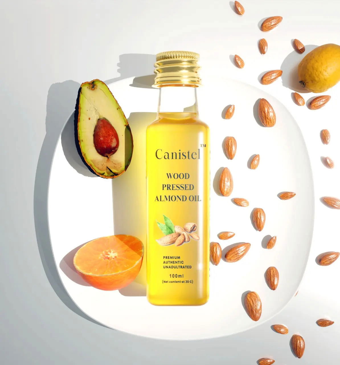 Image of Wood Pressed Almond Oil | 100% Natural Extract | Virgin Roghan Badam - canistelindia