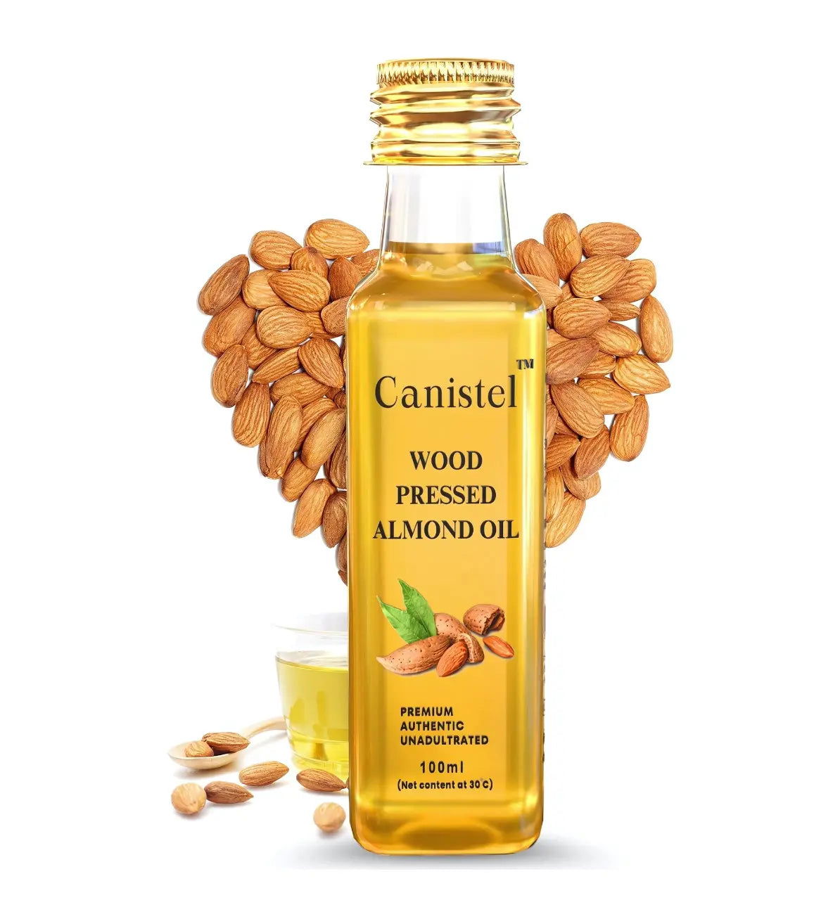Image of Wood Pressed Almond Oil | 100% Natural Extract | Virgin Roghan Badam - canistelindia
