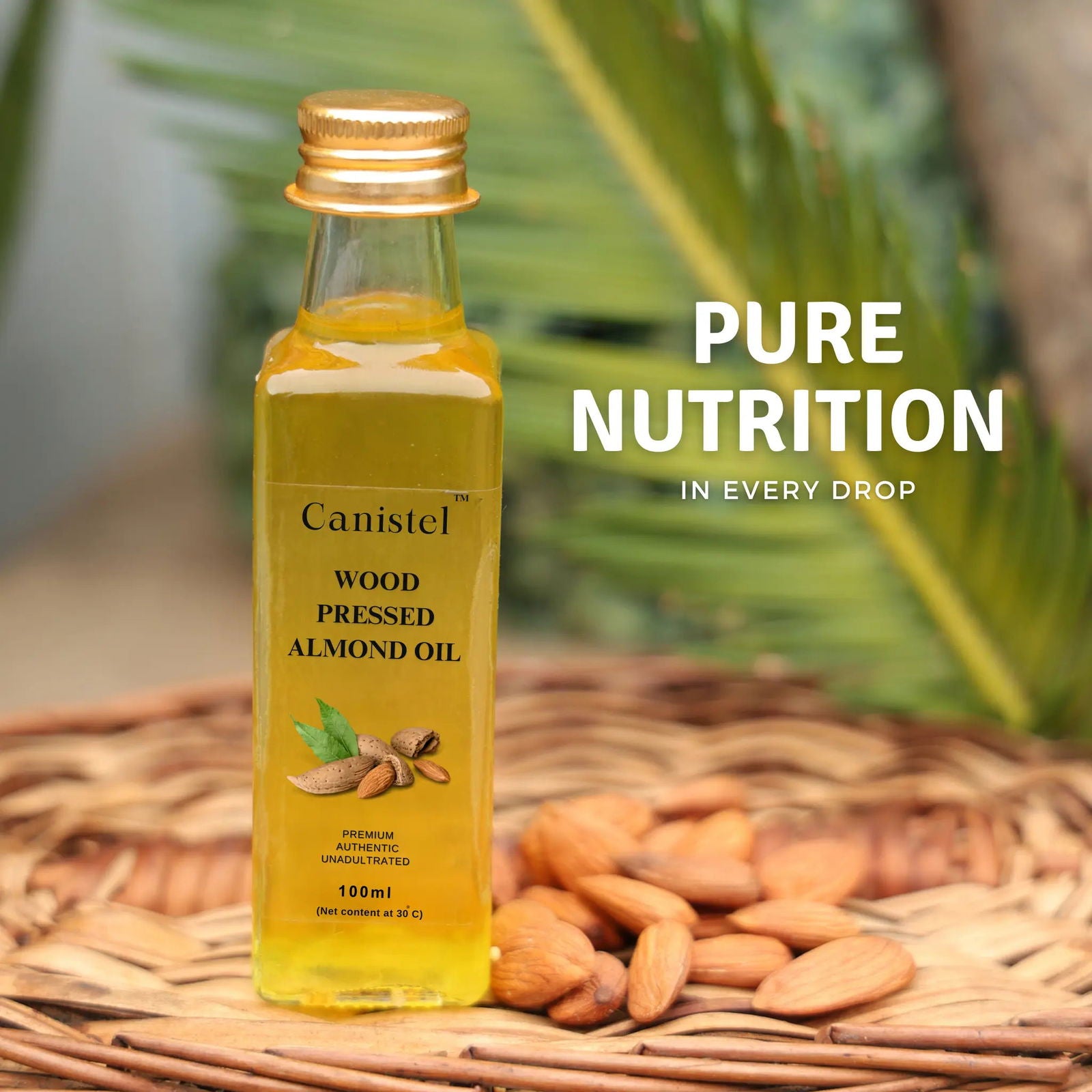 Image of Wood Pressed Almond Oil | 100% Natural Extract | Virgin Roghan Badam - canistelindia
