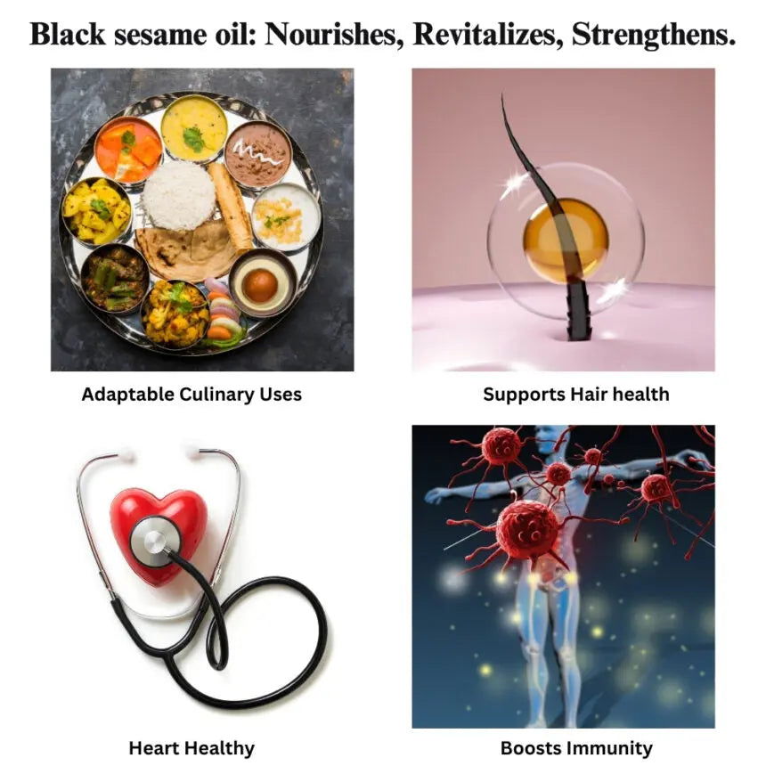 Image of Wood Pressed Black Sesame Oil | Gingelly Oil | 100% Natural - canistelindia