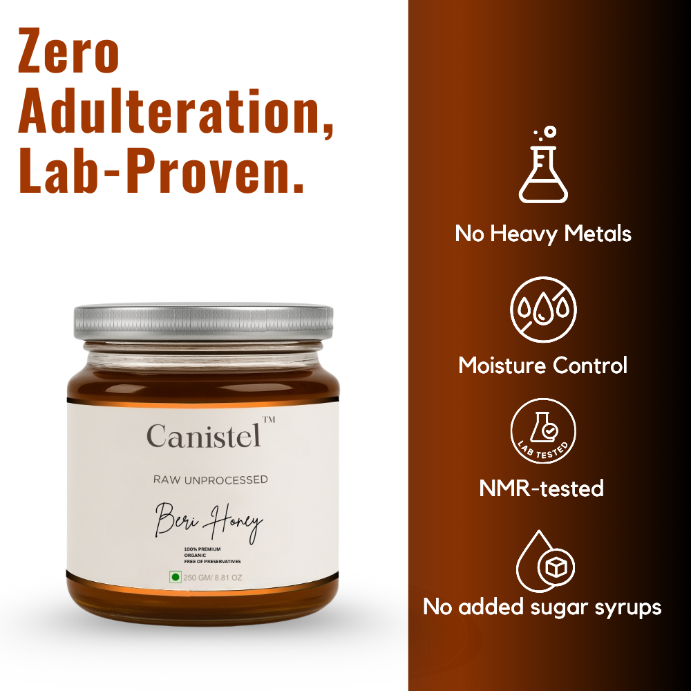 Raw Unprocessed Beri Honey | 100% Pure & Natural | NMR Tested | 250 g