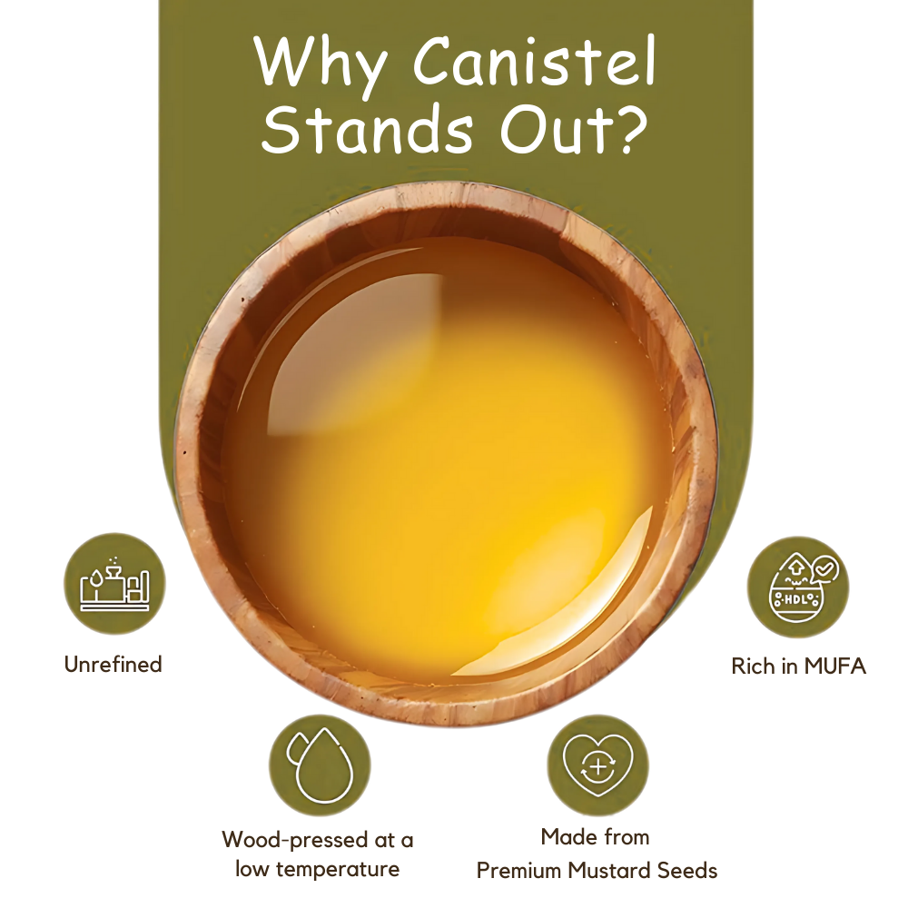 Image of Wood Pressed Yellow Mustard Oil – (1 L Pack) | 100% Natural | Naturally Pressed