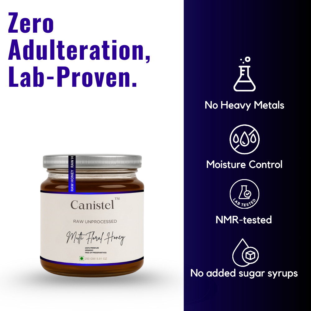 Image of Raw Unprocessed Multi- Floral Honey | 100% Pure & Natural | NMR Tested | 250 g