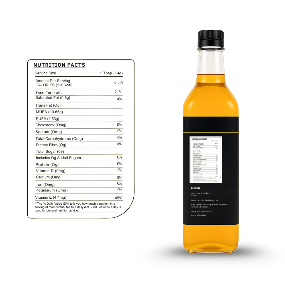 Image of Combo of Wood Pressed Yellow Mustard and Groundnut Oil – 1 Litre