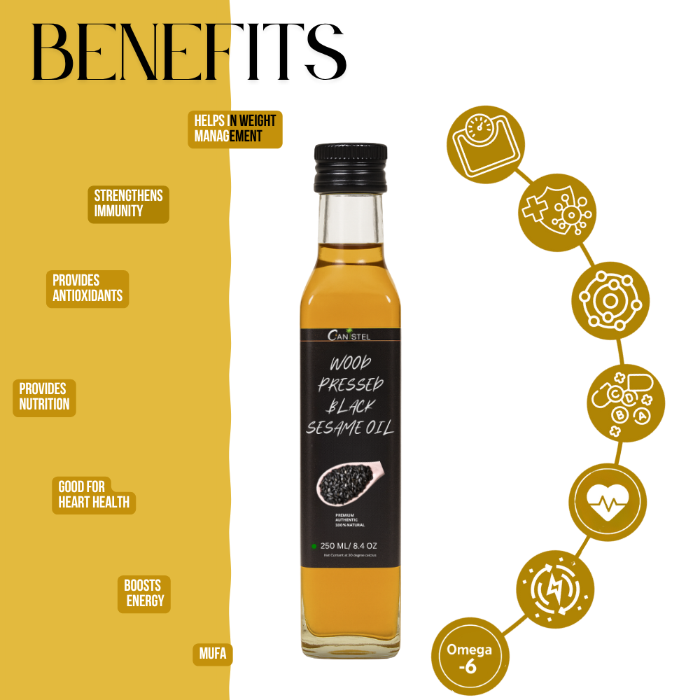 Image of Wood Pressed Black Sesame Oil | Gingelly Oil | 250 ml Pack