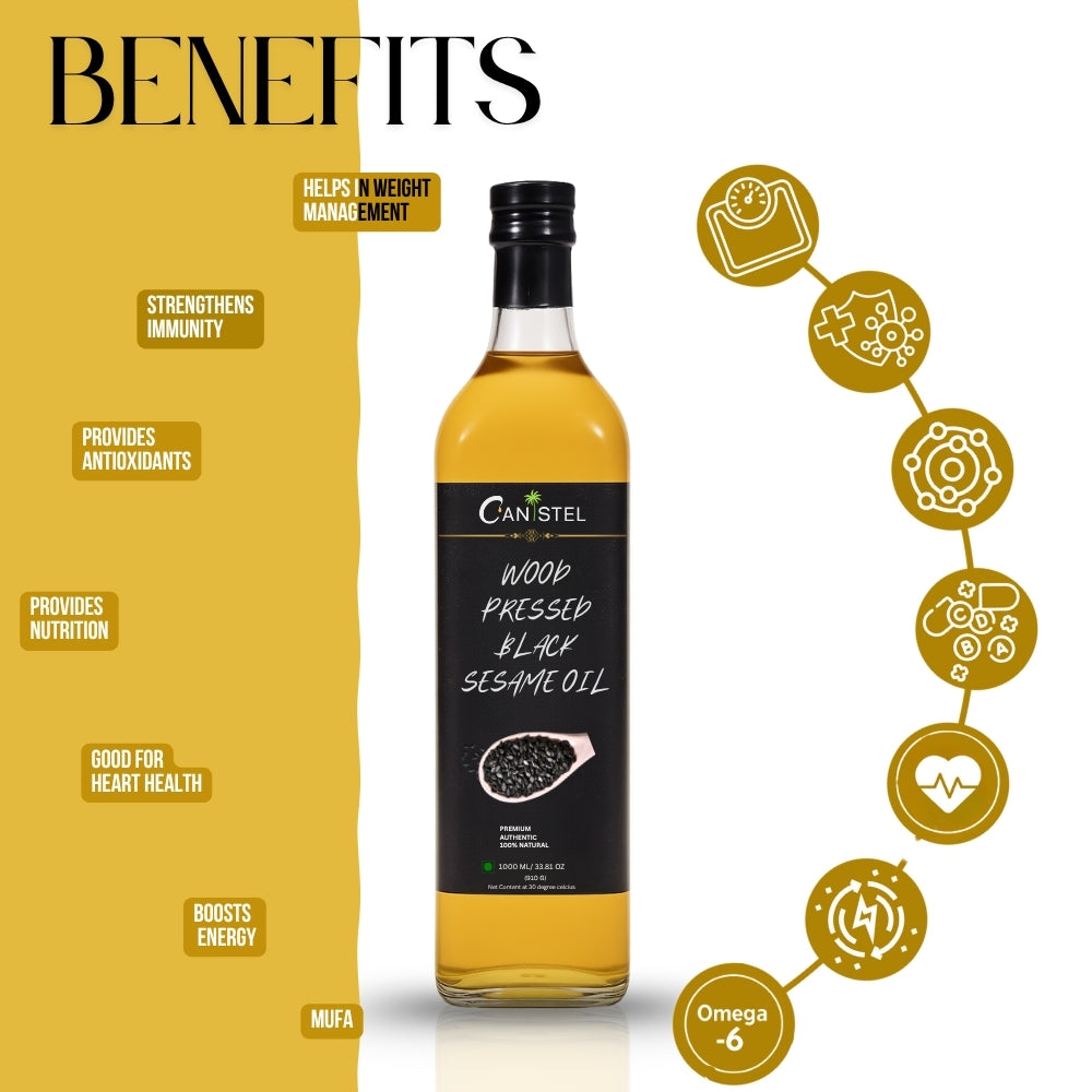 Wood Pressed Black Sesame Oil | Gingelly Oil | 100% Natural