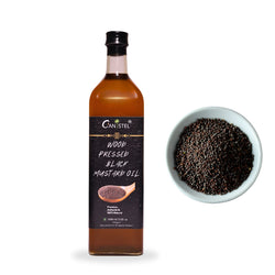 Image of Wood Pressed Black Mustard Oil (1 Litre) | Natural | Traditionally Pressed Oil