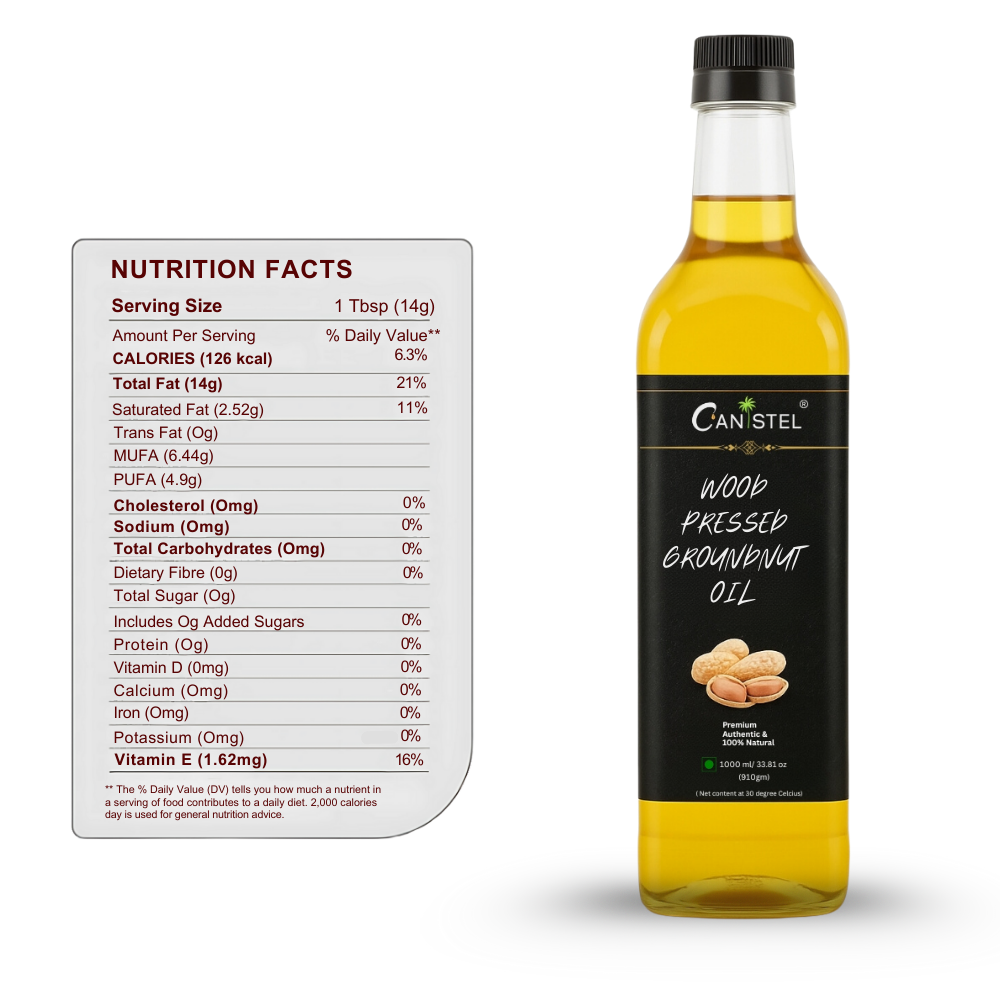 Wood Pressed Groundnut Oil 1 Litre | Natural | ( Plastic Bottle)